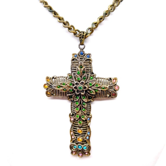 Little Nemo Ornate Cross Pendant Necklace, Vintag… - image 1
