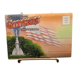 Vintage gettysburg Pennsylvania Souvenir Postkartenordner mit historischen Wahrzeichen und Denkmälern Kunstwerk