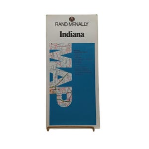 Rand McNally Indiana Straßenkarte ausklappbare 80er Jahre Ausgabe Vintage Travel Guide