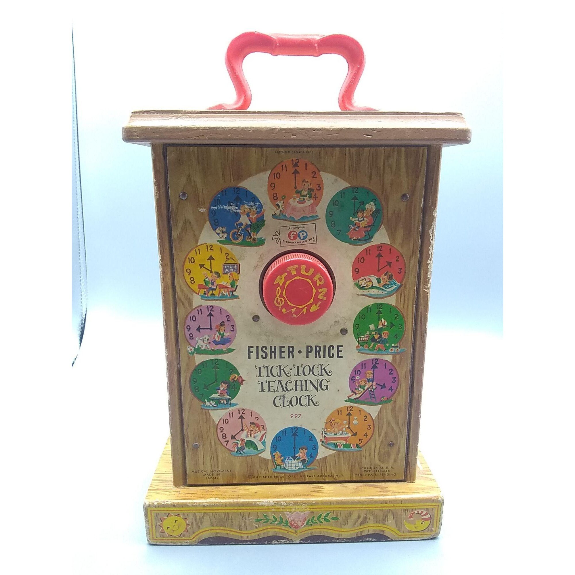 Vintage Fisher Price Tick Tock Clock Musical Wind Up Teaching Etsy
