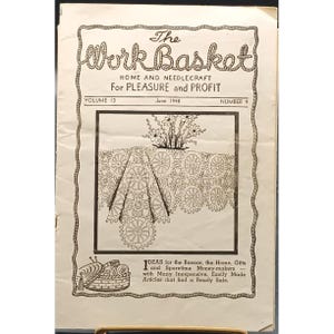 Vintage June 1948 The WorkBasket Magazine Home & Needlecraft Vol 13 No 9 Crochet Patterns