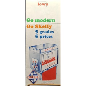 Vintage Landkarte Zapfsäulen-Werbung der Skelly Oil Company