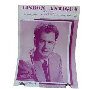 Lisbon Antigua Sheet Music Vintage 1950s Nelson Riddle Southern Music Publishing Co. Piano & Vocal Music