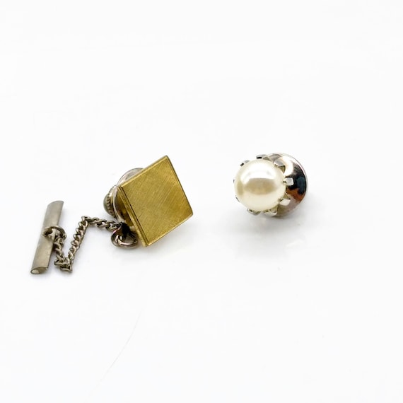 Vintage Tie Tack Bundle, Gold Tone and Pearl Lot,… - image 1