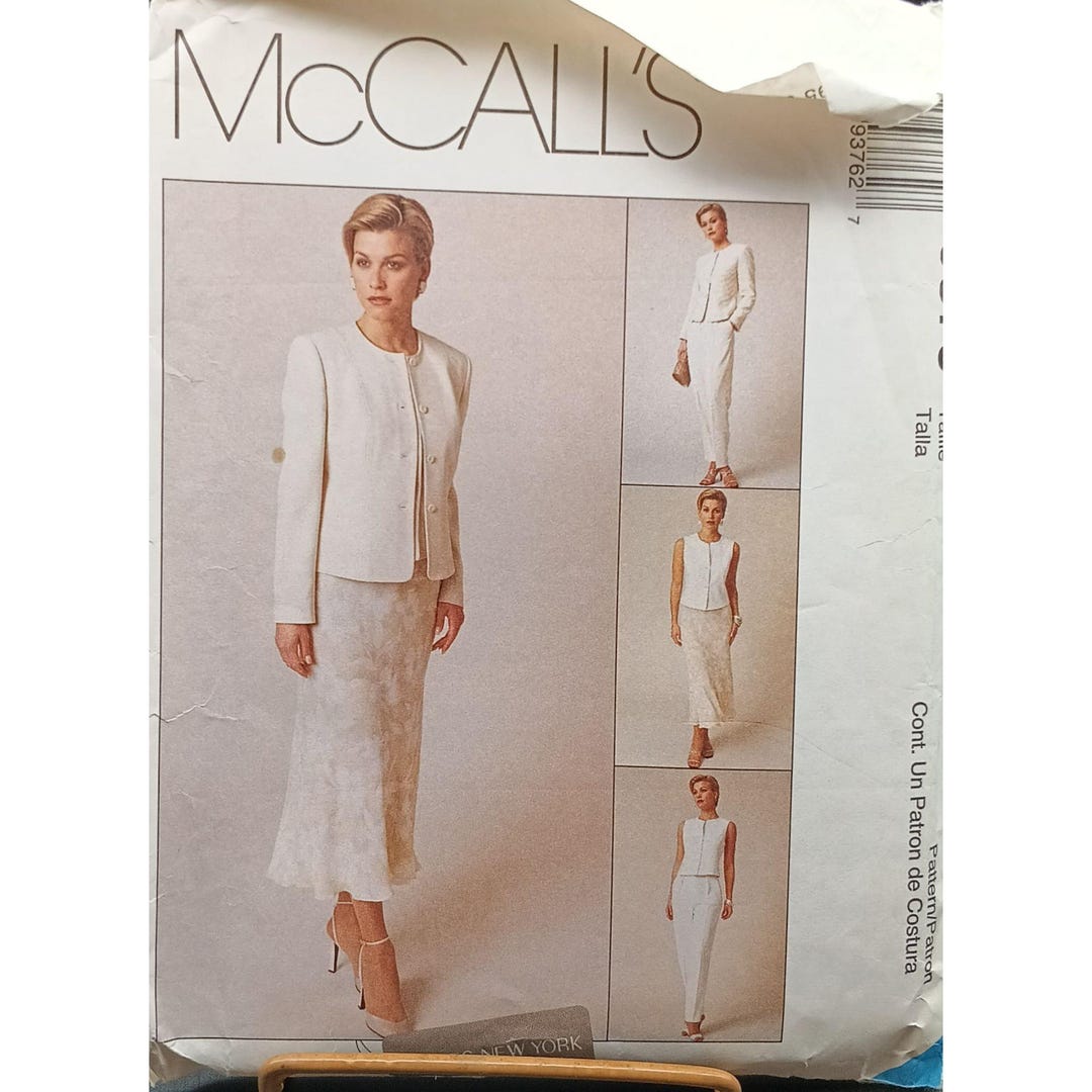 UNCUT Mccalls 9376 Misses Vintage Sewing Pattern Jacket Vest Dress ...