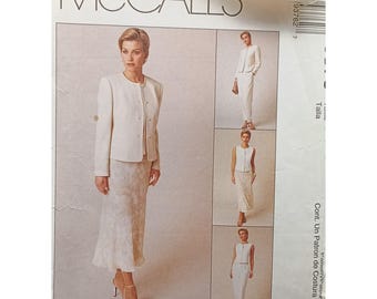 ONBESNEDEN McCalls 9376 Misses Vintage naaipatroon jas vest jurk rok maat 8-12