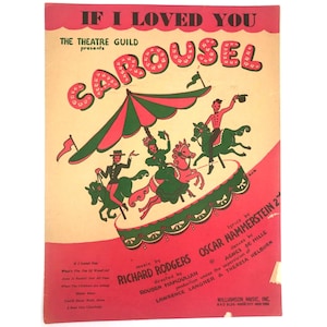 Vintage Sheet Music, If I Loved You, Rodgers and Hammerstein 1945 Theatre Guild Carousel Musical, Song Book Ephemera Collectible