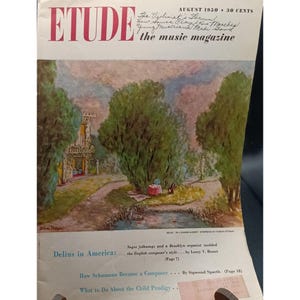 Vintage 1950 Etude Music Magazine August Issue