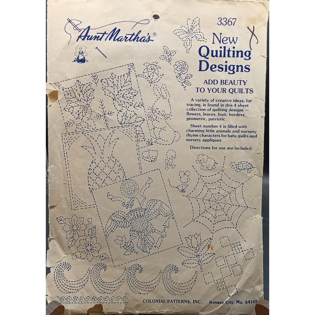 Vintage Aunt Marthas New Quilting Designs Transfer Pattern 3367 - Etsy