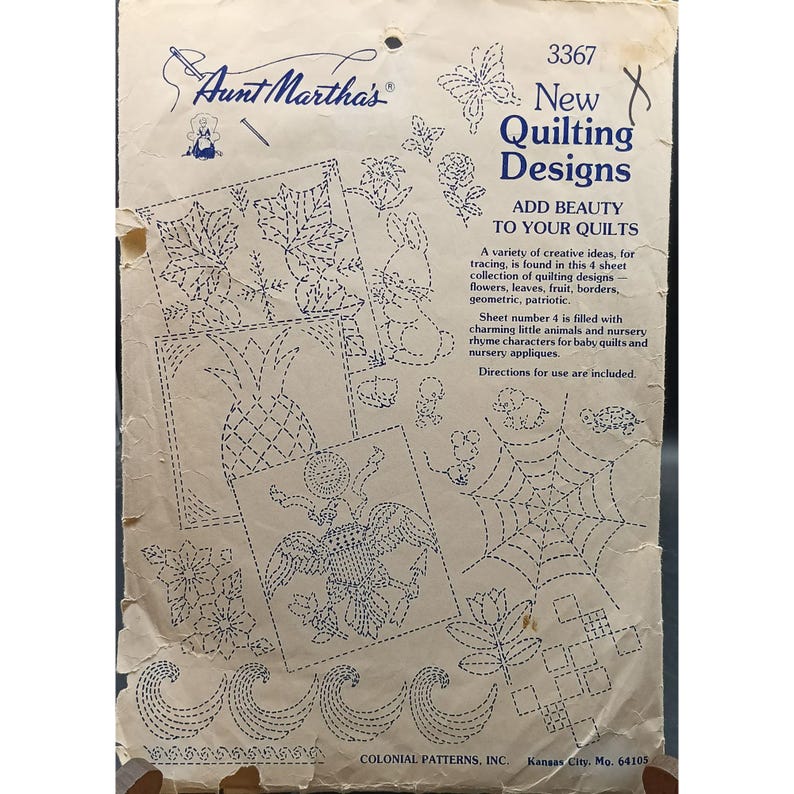 Vintage Aunt Marthas New Quilting Designs Transfer Pattern 3367 - Etsy