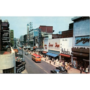 Cartão postal vintage da Granby Street, Norfolk, VA