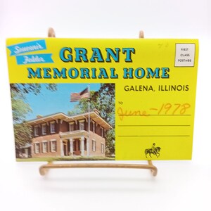 Cartella per cartoline cromate, souvenir vintage, Grant Memorial Home Galena Illinois, immagini degli anni '70, vista a colori, Dexter Ephemera, souvenir di viaggio