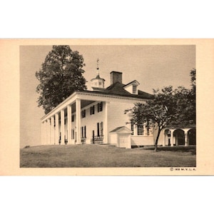 Carte postale vintage 1939 Mount Vernon Mansion East Front