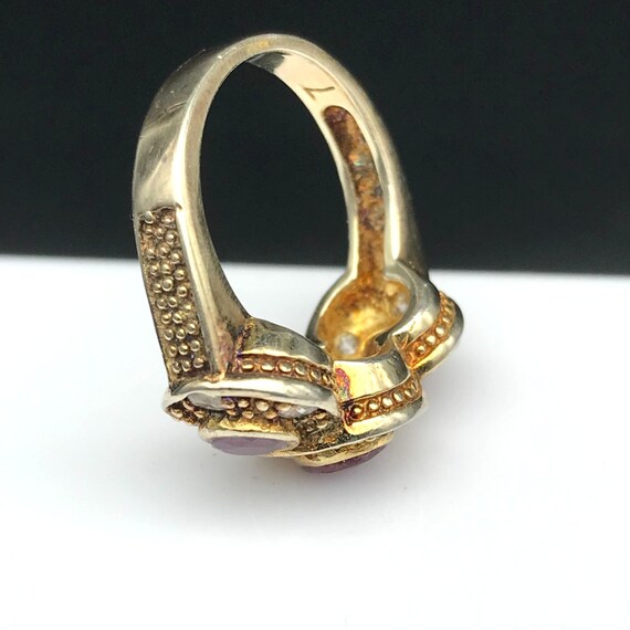 Ruby Vermeil Multi Stone Band Ring, Bezel Set Gem… - image 5