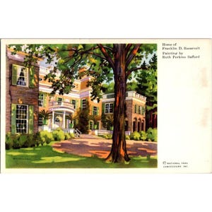 Vintage Franklin D. Roosevelt Home Postkarte Von Ruth Perkins Safford