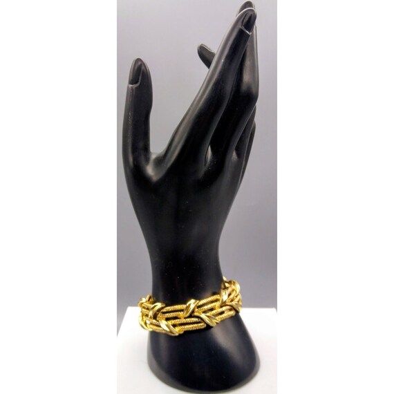 Classic Mid Century Link Bracelet, Gold Tone Vint… - image 1