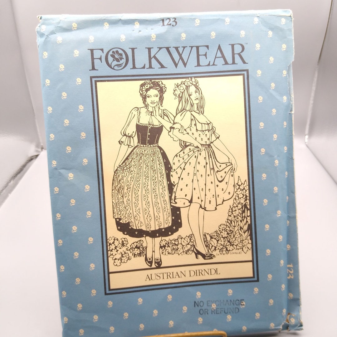 Austrian Patterns Retro UNCUT Vintage Sewing PATTERN Folkwear Austrian Dirndl - Etsy