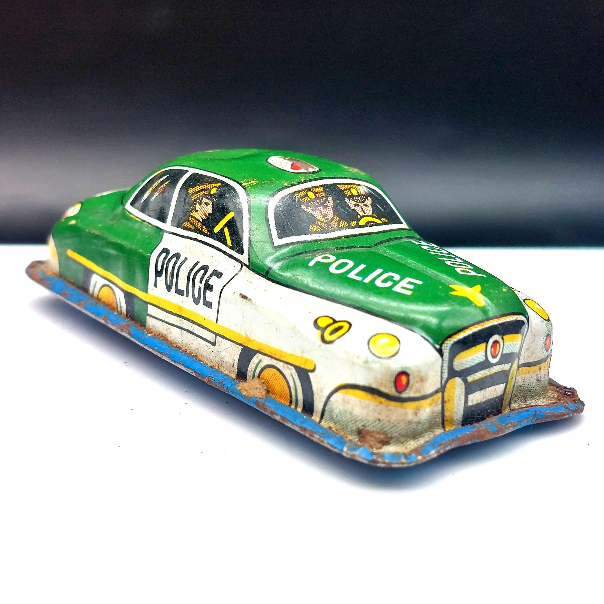 Tin Toy Police Car - Etsy