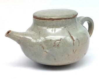 Antique Shino Glazed Teapot, Vintage Small Stoneware Pottery Tea Pot in Danish Design