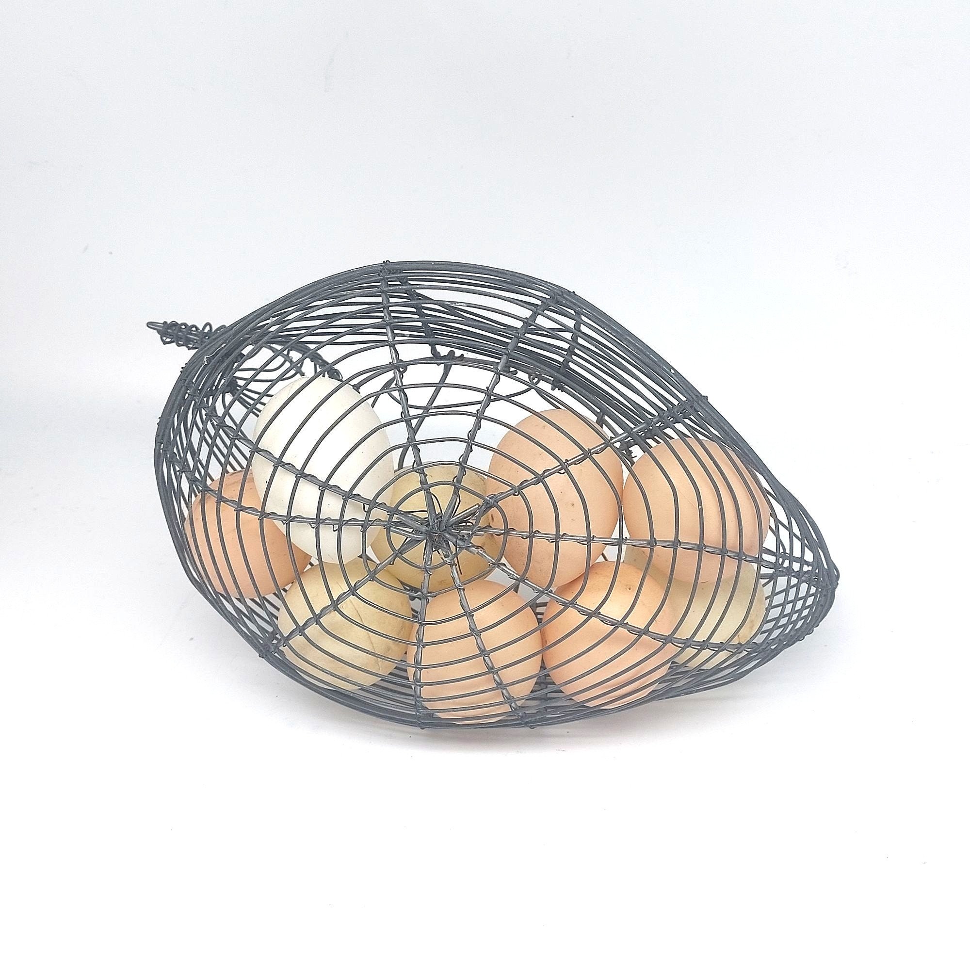 Paniers à œufs En Fil Métallique Pour œufs, Porte-œufs En Forme De Poule Paniers Ronds Rustiques Cueillant Des œufs Avec