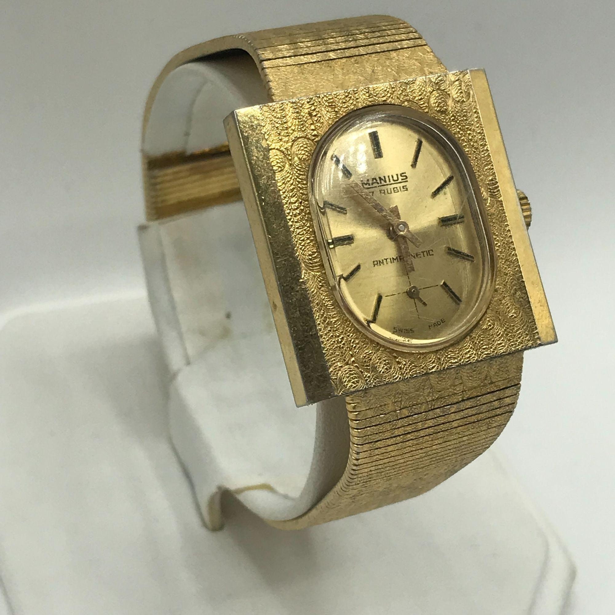 Gold Vermeil Manius 17 Rubis Antimagnetic Mechanical Watch | Etsy Singapore