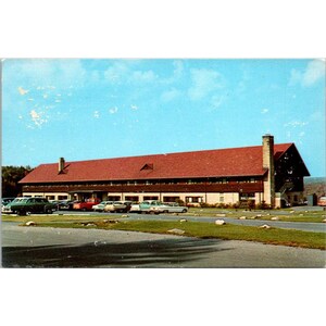 Cartolina d'epoca del Blackwater Lodge, Davis, Virginia Occidentale, vista dell'ingresso sud, inutilizzata