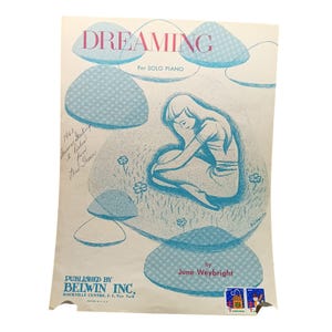 Dreaming Notenblatt von June Weybright Für Solo Klavier Herausgegeben von Belwin Inc. Jahrgang 1960er Jahre
