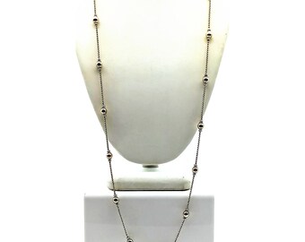 Vintage Premier Designs Chain Necklace, Silver Tone Cable