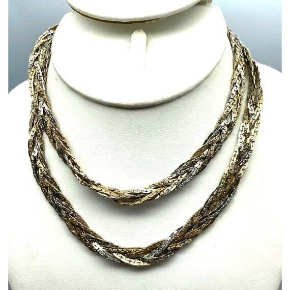 Vintage Premier Designs Woven Chain Necklace, Triple … - Gem