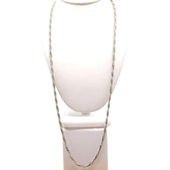 Vintage Crown Trifari Twisted Rope Chain Necklace, Double Twist 