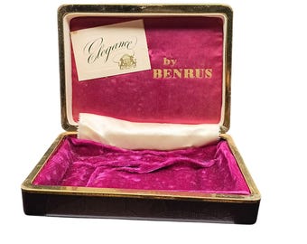 Vintage Elegance By Benrus Uhrenbox mit Samtausstattung und Goldrand