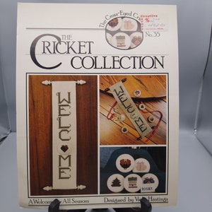 Vintage Cross Stitch Patterns, A Welcome for All Seasons No35 by Vicki Hastings, Cross Eyed Cricket 1986