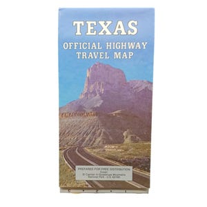 Texas offizielle Landkarte Vintage 190 El Capitan Guadalupe Mountains Retro Design