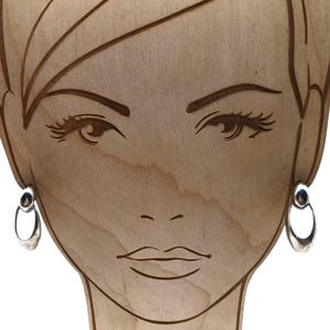 Vintage Silver-Tone Drop Earrings with Open Oval Design