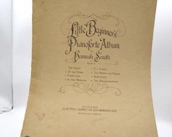 Antique Sheet Music, Little Beginners Pianoforte Album by Hannah Smith Opus 15, Weekes 1905