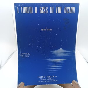 I Threw A Kiss In The Ocean By Irving Berlin Vintage Sheet Music
