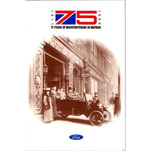 Cartão postal vintage de 75 anos de fabricação da Ford na Grã-Bretanha, 1911-1986, foto clássica, colecionável, lembranças