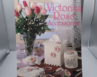 Vintage Craft Patterns, Victorian Rose Accessories to Crochet, 15 Designs by Lissa Ammann, Leisure Arts 1991 Leaflet 2113