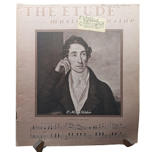 Vintage May 1948 The Etude Music Magazine Featuring C.M. Von Weber