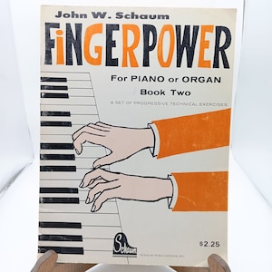 Vintage Musiknoten, Finger Power für Klavier oder Orgel Buch Zwei von John Schaum 1968