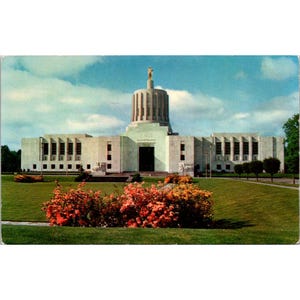 Cartolina d'epoca del Campidoglio dello Stato dell'Oregon, circa anni '40