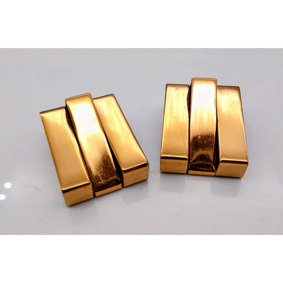 Vintage Renoir Modernist Copper Earrings, Dimensi… - image 2