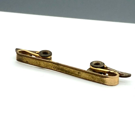 Antique Collar Stay Bar with Hinged Clips, Unique… - image 1