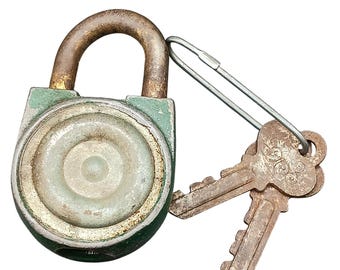 2つの鍵が付いたユニークなヴィンテージ南京錠 - Etsy 日本