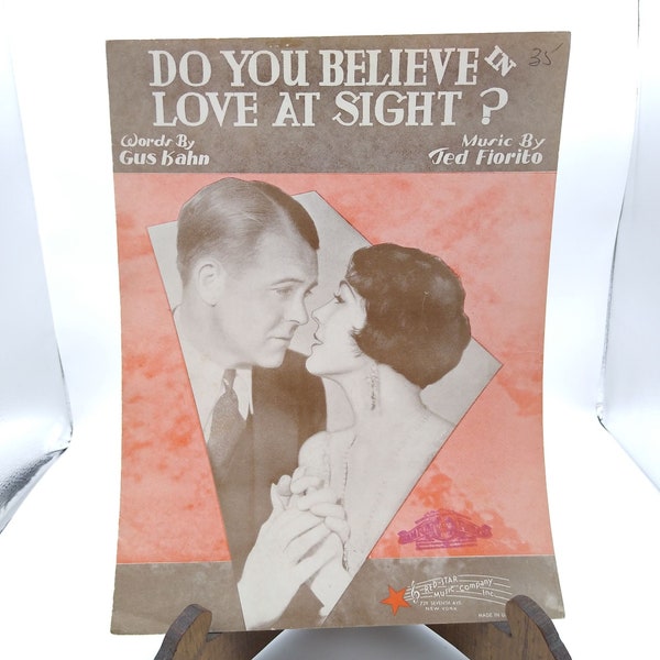 Vintage Sheet Music, Do You Believe in Love at Sight by Gus Kahn and Ted Fiorito, Red Star 1931