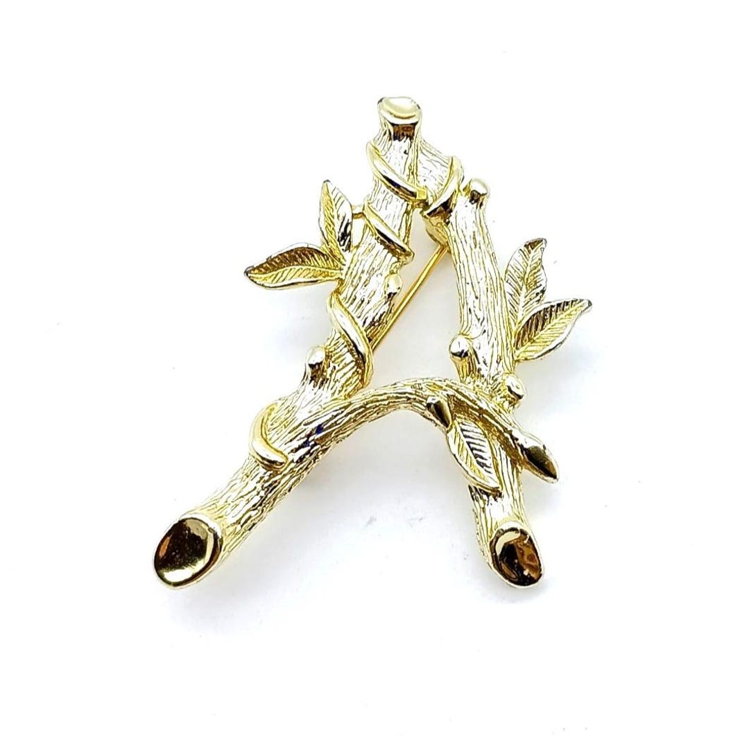 Script Brooch Elegant Script Letter A Brooch, Vintage Sarah Coventry Gold Tone Branch ...