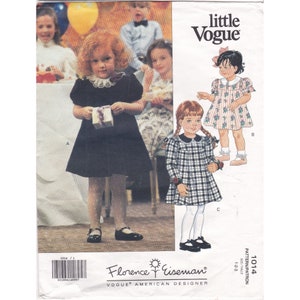 Vintage Sewing PATTERN Little Vogue Patterns 1014, Easy Child 1992 Toddler Dress, American Designer Florence Eiseman, Girls Size 1 2 3