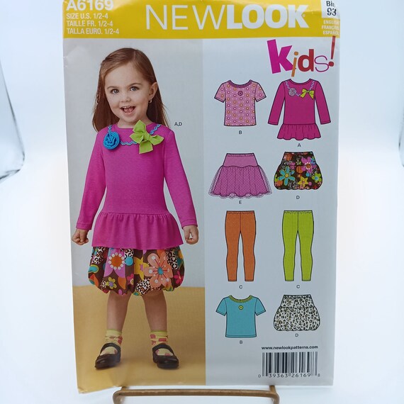 UNCUT Sewing PATTERN New Look A6169, Toddlers 2012 Tops Skirts and