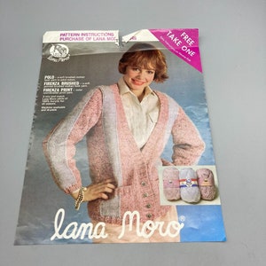 ヴィンテージパターン ラナ・モロ 起毛とプリントの組み合わせニット フィレンツァ カーディガン パターン 1980 年代