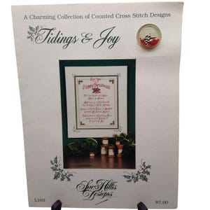 Vintage Cross Stitch Patterns, Tidings and Joy L163, Sue Hillis Designs 1998, Recipe for a Happy Christmas, Leaflet Beads Charm ONLY